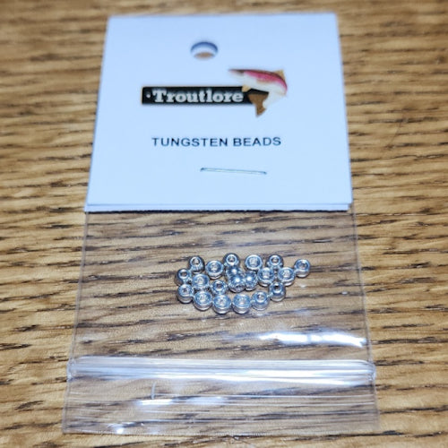 Tungsten Beads Silver – 20 Pcs - Troutlore Fly Tying Materials Australia