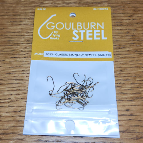 Goulburn Steel 6033 Classic Stonefly Nymph Hooks - Troutlore Fly Tying Materials Australia