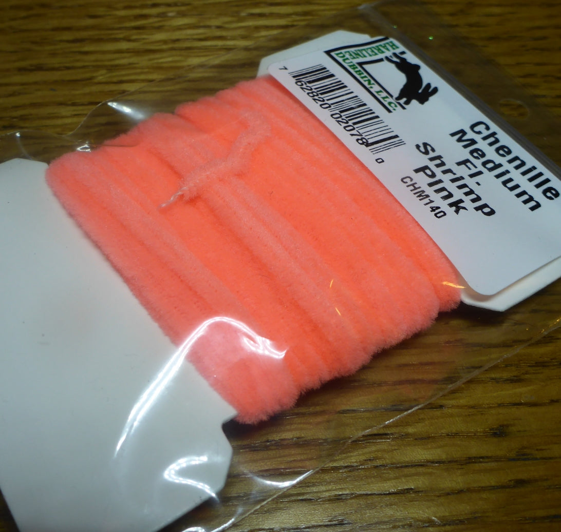 Hareline Medium Chenille - Shrimp Pink - Troutlore Fly Tying Shop Australia