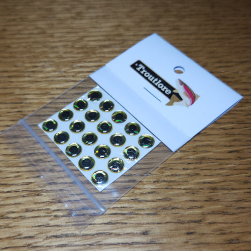 3D Dome Fisch Eyes - Gold - Troutlore Fly Tying Shop Australia