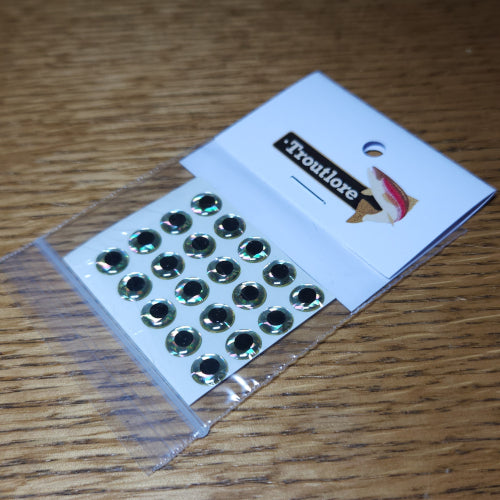 3D Dome Fisch Eyes - Silver - Troutlore Fly Tying Specialist Store Australia