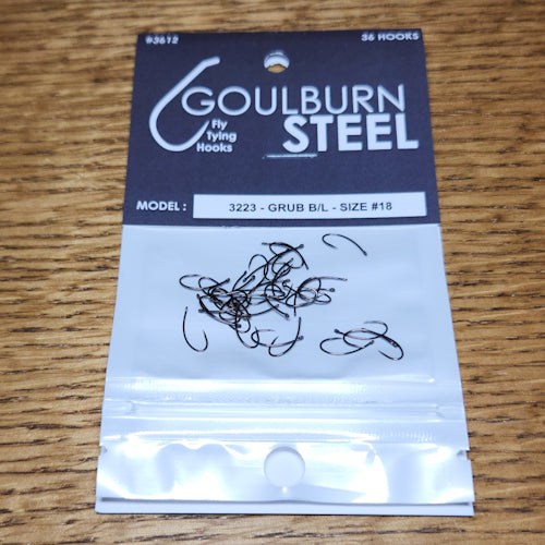 Goulburn Steel 3223 Barbless Grub Hooks - Troutlore Fly Tying Specialiast Store Australia