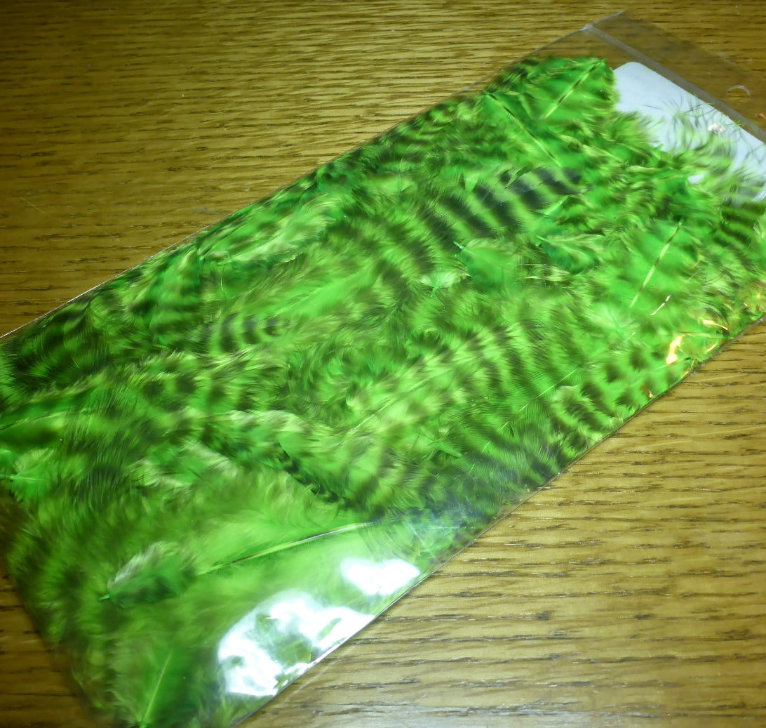 Hareline Grizzly Soft Hackle Chartreuse - Troutlore Fly Tying Feathers Australia