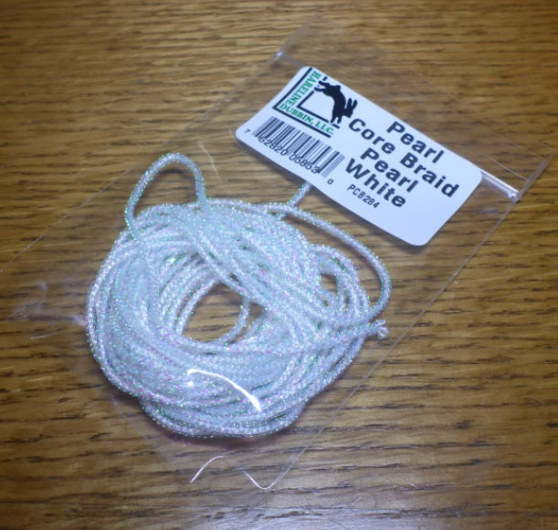 Hareline Pearl Core Braid Pearl White
