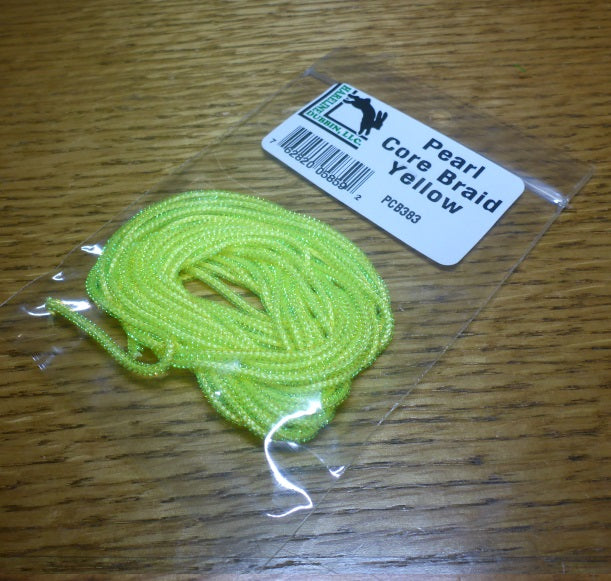 Hareline Pearl Core Braid Yellow