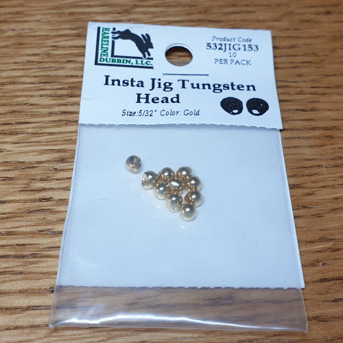 Hareline Tungsten Insta Jig Head Beads Gold – 10 Pcs