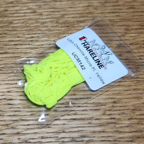 Hareline Ultra Chenille Micro – Fl Yellow - Troutlore Fly Tying Store Australia