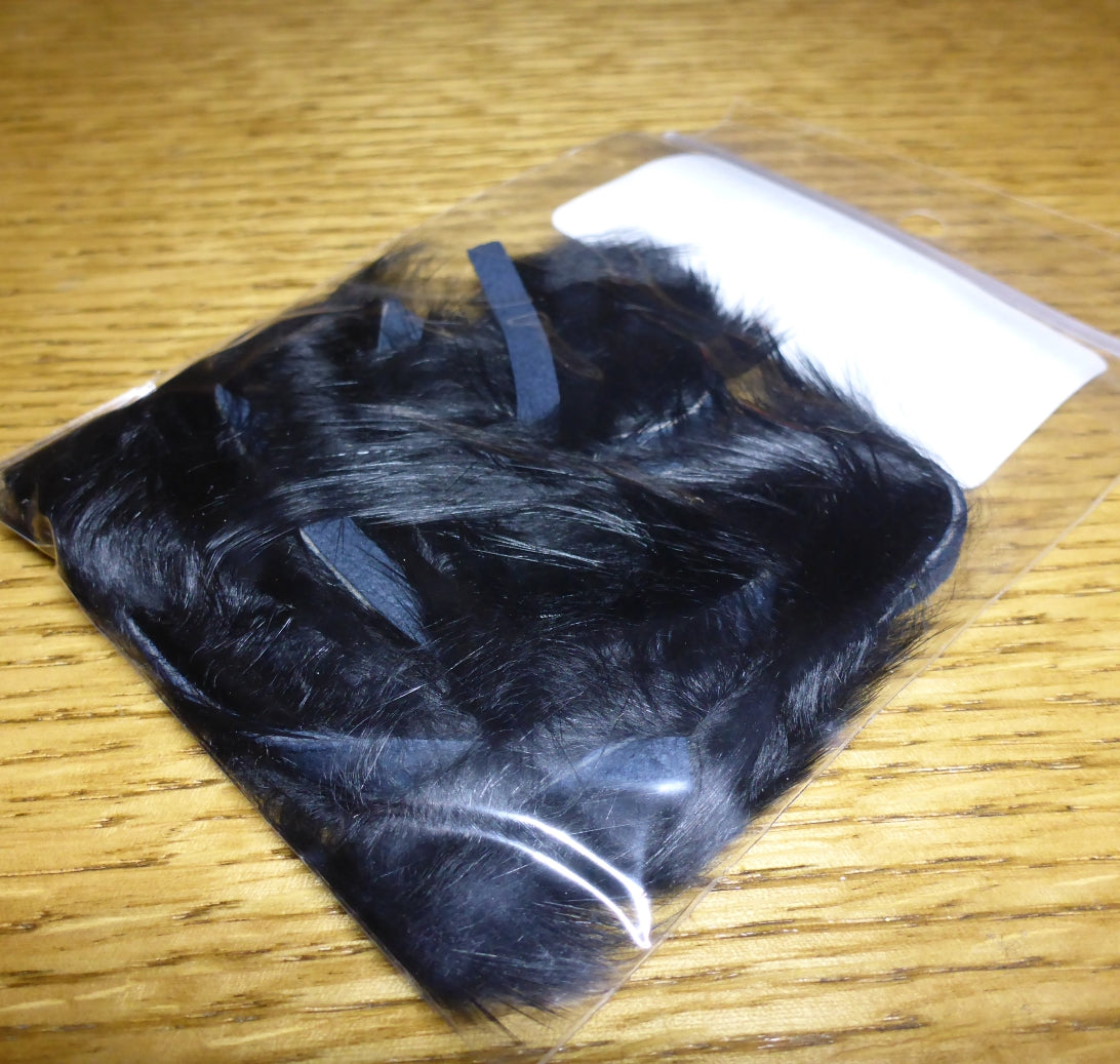 Hareline Rabbit Strips Black - Troutlore Fly Tying Materials Australia