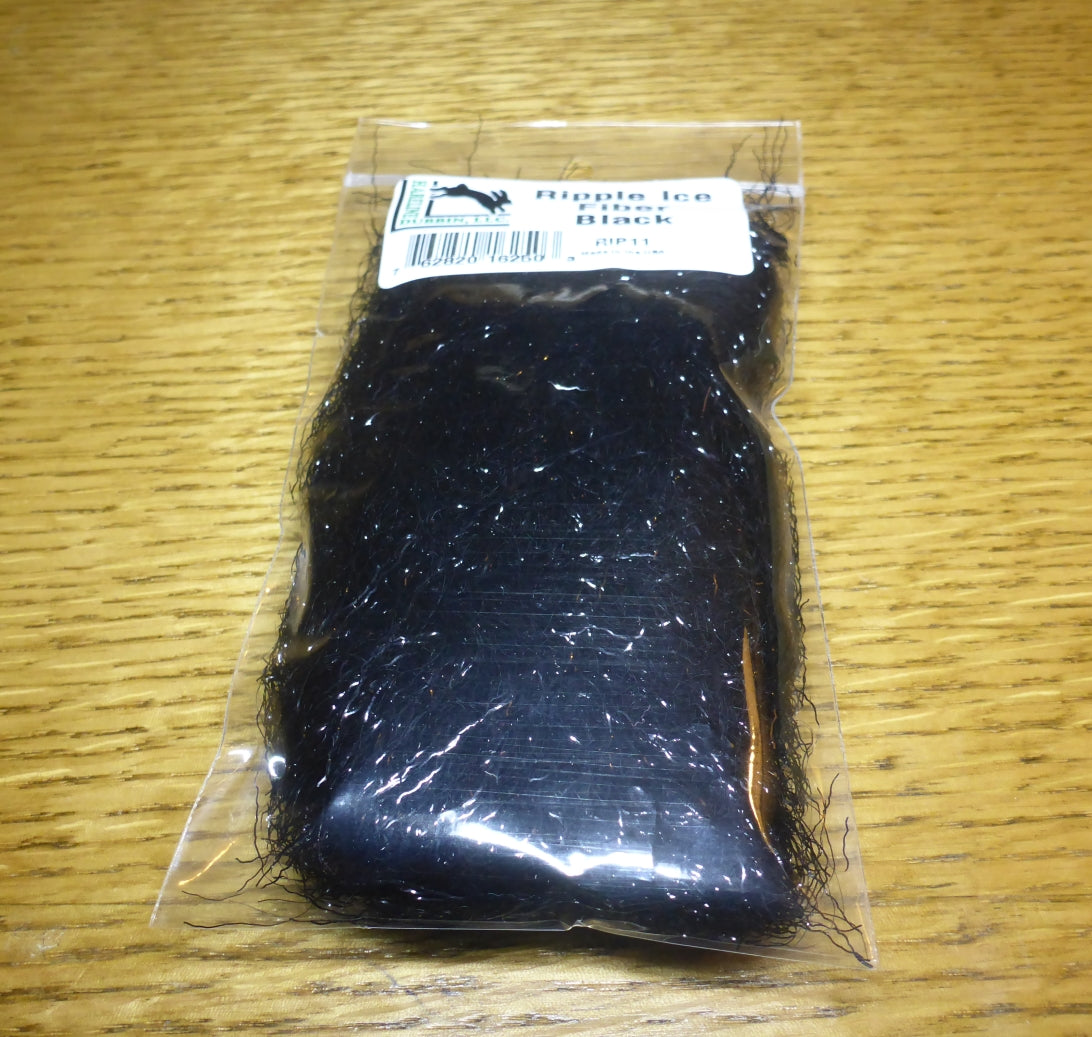 Hareline Ripple Ice Fibers - Black - Troutlore Fly Tying Materials Australia