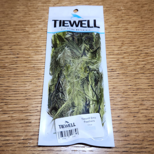 Tiewell Emu Feathers - Olive - Troutlore Fly Tying Specialist Australia