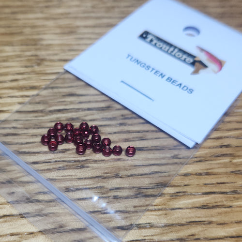Tungsten Beads Metallic Red – 20 Pcs - Troutlore Fly Tying Materials Australia