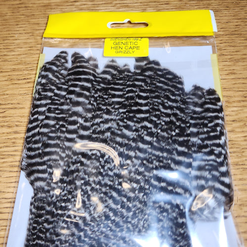 Veniard Genetic Hen Cape – Grizzly - Troutlore Fly Tying Feathers Australia