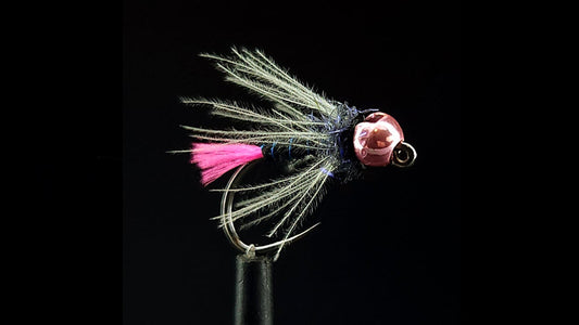 PINK MYST JIG NYMPH EURONYMPH TAG FLY BY ROB GEE FROM TROUTLORE FLY TYING STORE AUSTRALIA