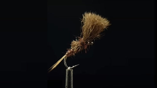 SHUTTLE BRUSH POSSUM EMERGER FLY PATTERN YOUTUE VIDEO TUTORIAL AVAILABLE FROM TROUTLORE FLY TYING SPECIALIST STORE AUSTRALIA
