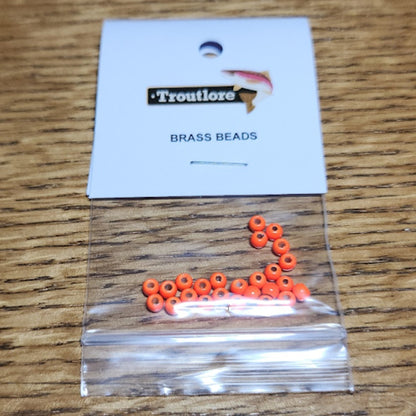 Brass Beads Fl Orange – 25 Pcs - Troutlore Fly Tying Supplies Australia