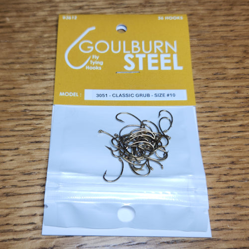 Goulburn Steel 3051 Classic Grub Hooks - Troutlore Fly Tying Store Australia