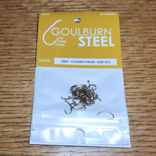 Goulburn Steel 3051 Classic Grub Hooks - Troutlore Fly Tying Store Australia