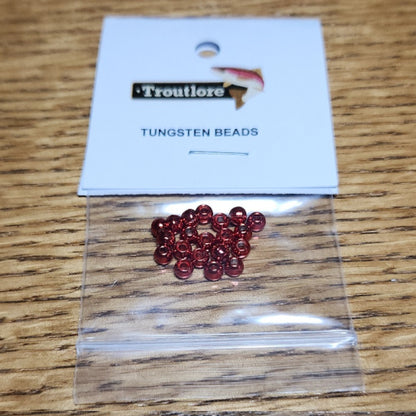Tungsten Beads Metallic Red – 20 Pcs - Troutlore Fly Tying Materials Australia