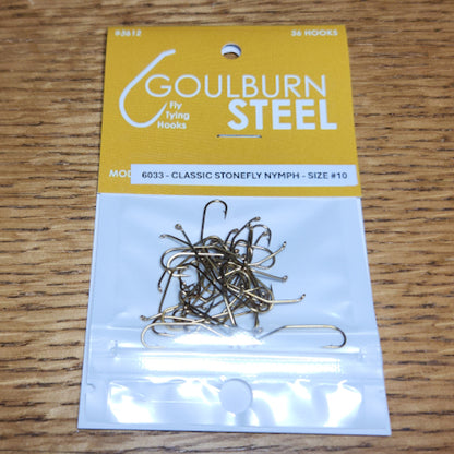 Goulburn Steel 6033 Classic Stonefly Nymph Hooks - Troutlore Fly Tying Materials Australia