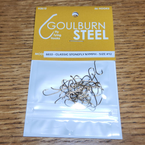 Goulburn Steel 6033 Classic Stonefly Nymph Hooks - Troutlore Fly Tying Materials Australia