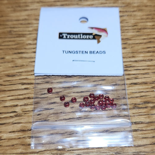 Tungsten Beads Metallic Red – 20 Pcs - Troutlore Fly Tying Materials Australia