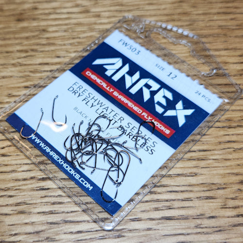 Ahrex FW503 Dry Fly Light Barbless Freshwater Hook - Troutlore Fly Tying Hooks Australia
