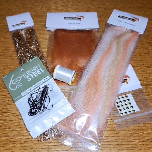 Congo Prawn Cocktail Baitfish ‘TieYourOwn’ Kit - Troutlore Fly Tying Store and Fly Shop Australia