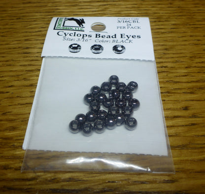 Brass Cyclops Bead Eyes Black – 24 Pcs