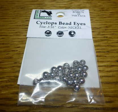 Brass Cyclops Bead Eyes Nickel – 24 Pcs