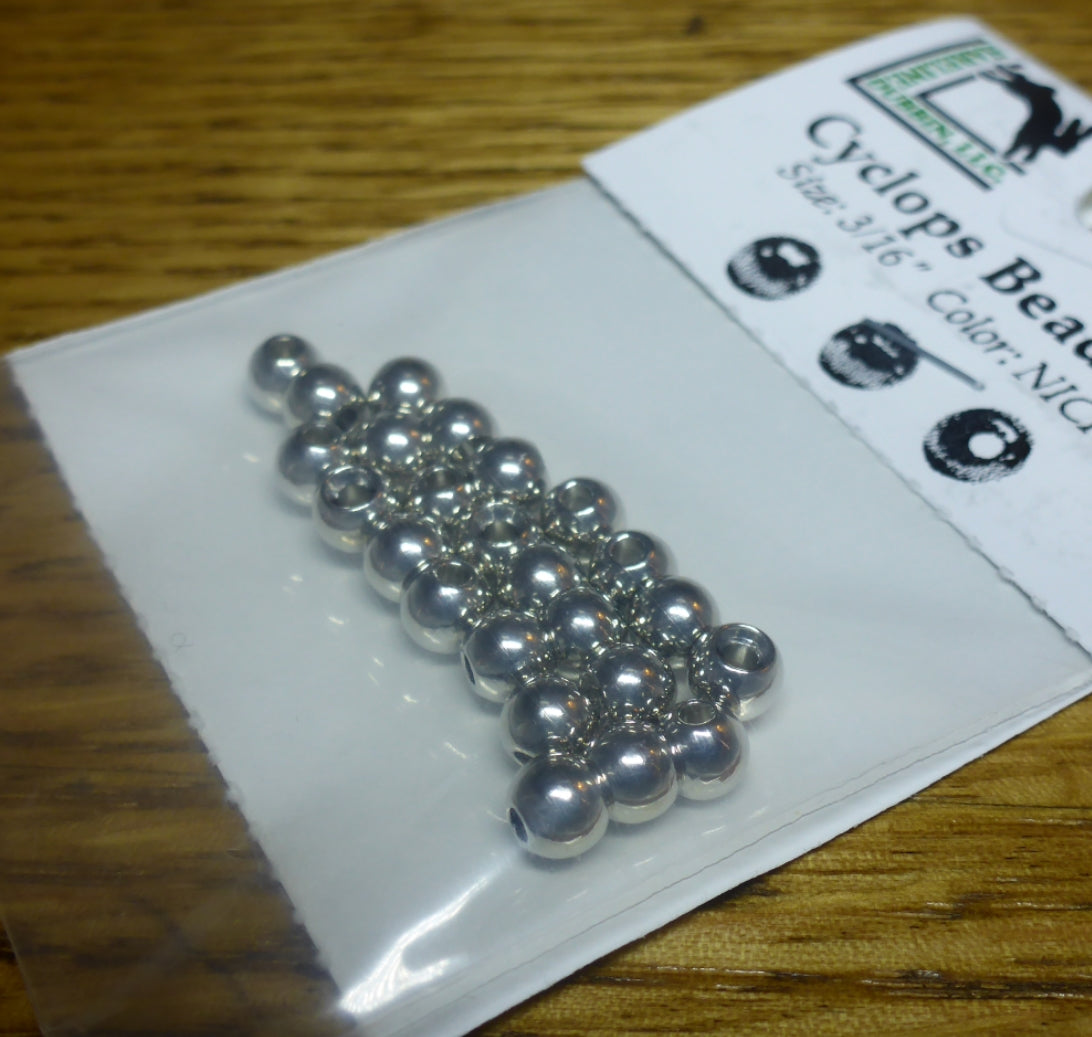 Upstream Essentials Brass Beads For Fly Tying - Nickel, 4mm (5/32), 50 Pack MAT228