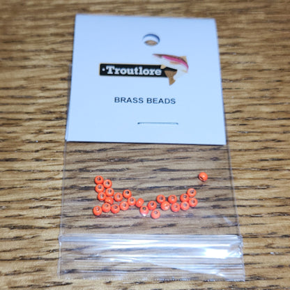 Brass Beads Fl Orange – 25 Pcs