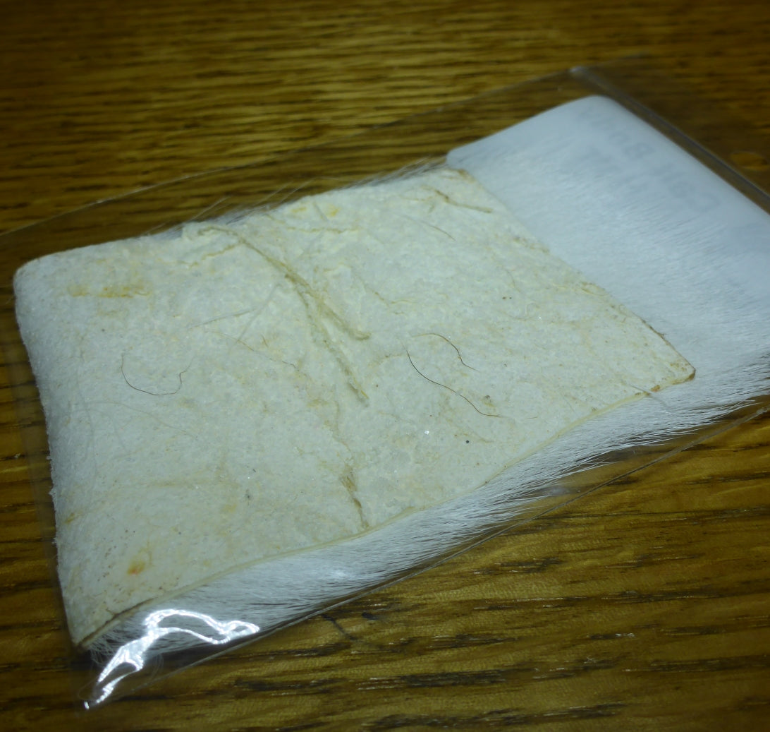 Hareline Calf Body Hair White - Troutlore Fly Tying Store Australia