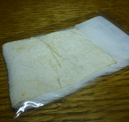Hareline Calf Body Hair White - Troutlore Fly Tying Store Australia