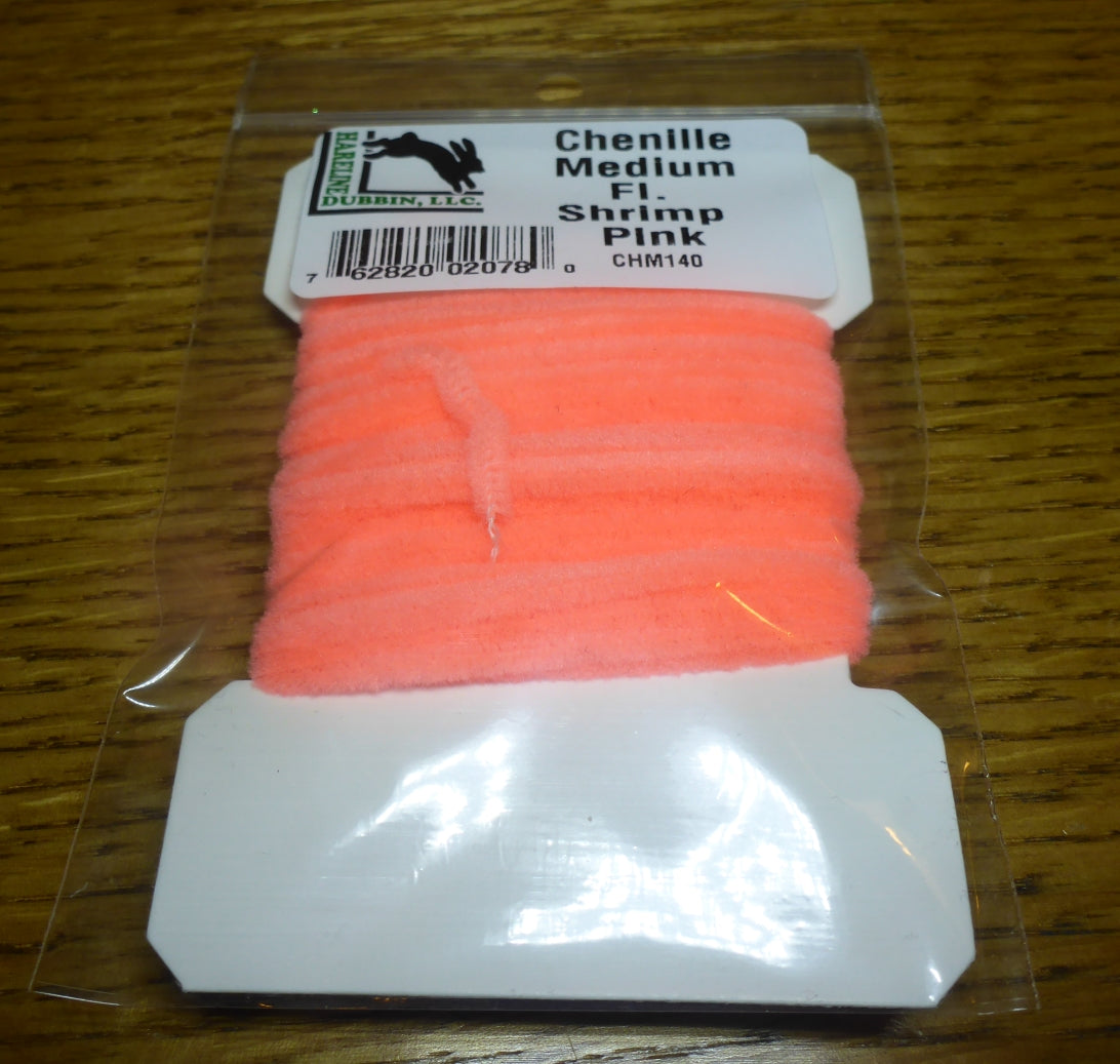 Hareline Medium Chenille - Shrimp Pink - Troutlore Fly Tying Shop Australia