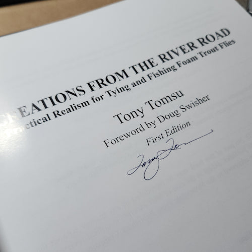 CREATIONS FROM THE RIVER ROAD BOOK BY TONY TOMSU AVAILABLE AT TROUTLORE FLY TYING STORE AUSTRALIA