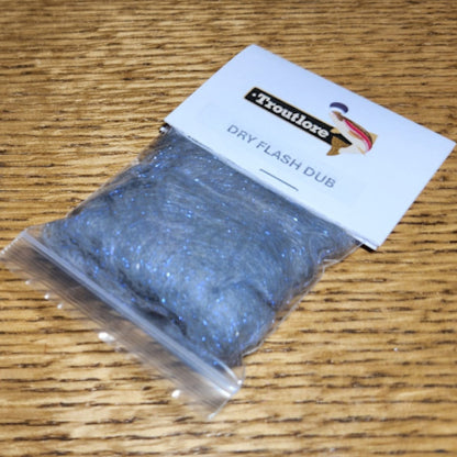 Troutlore Dry Flash Dub - British Blue - Troutlore Fly Tying Shop Australia