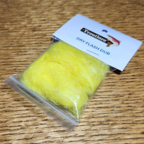 Troutlore Dry Flash Dub - Mayfly Yellow - Troutlore Fly Tying Materials Australia