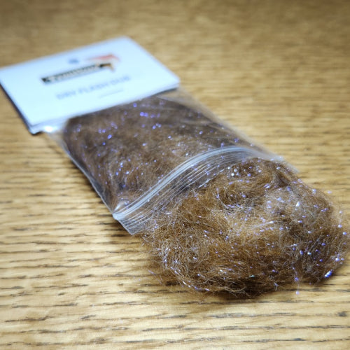 Troutlore Dry Flash Dub - Medium Brown - Troutlore Fly Tying Shop Australia