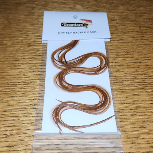 Troutlore Dry Fly Hackle Half Pack – Dyed Brown - Troutlore Fly Tying Hackles Australia
