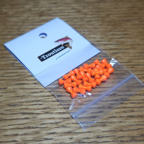 Brass Dumbbell Eyes - Orange - Troutlore Fly Tying Materials Australia