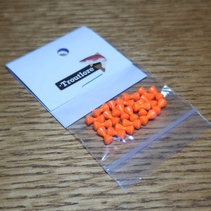 Brass Dumbbell Eyes - Orange - Troutlore Fly Tying Materials Australia