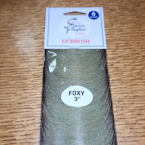 Enrico Puglisi EP Foxy Brush 3.0″ - Olive - Troutlore Fly Tying Brushes Australia