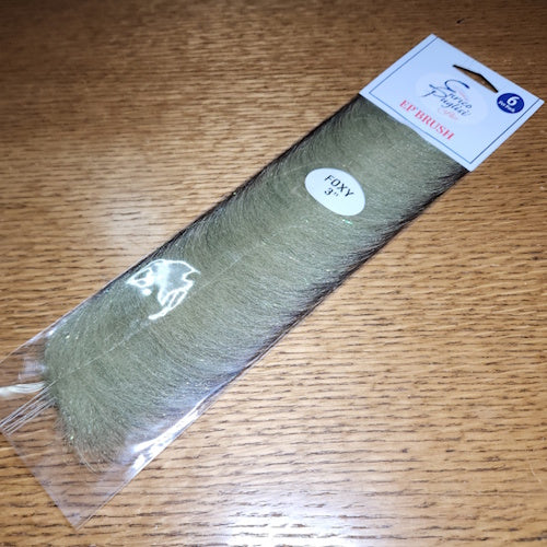 Enrico Puglisi EP Foxy Brush 3.0″ - Olive - Troutlore Fly Tying Brushes Australia