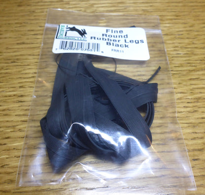 Hareline Dubbin Fine Round Rubber Legs Black