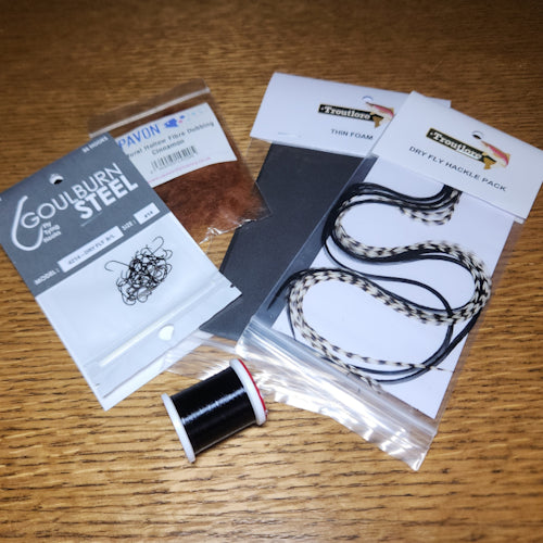 Flying Foam Ant ‘TieYourOwn’ Kit - Troutlore Fly Tying Shop Australia