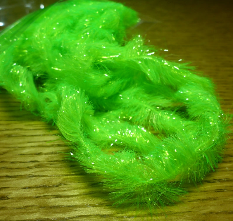 Hareline Chockletts Gamechanger Chenille - Chartreuse - Troutlore Fly Tying Shop Australia