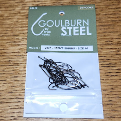 Goulburn Steel 2137 Native Shrimp Hooks - Troutlore Fly Tying Shop Australia