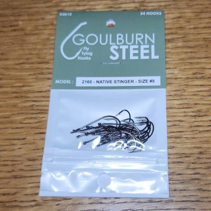 Goulburn Steel 2160 Native Stinger Hooks - Troutlore Fly Tying Shop Australia