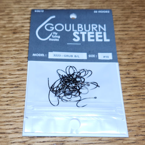 Goulburn Steel 3223 Barbless Grub Hooks - Troutlore Fly Tying Specialiast Store Australia
