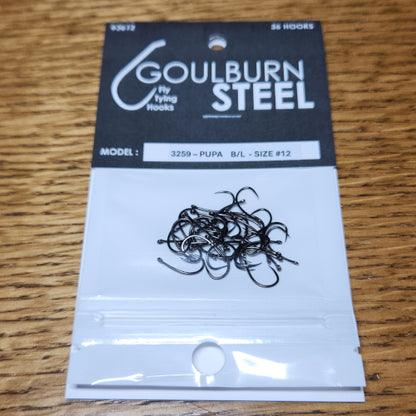 Goulburn Steel 3259 Barbless Pupa Hooks - Troutlore Fly Tying Supplies Australia